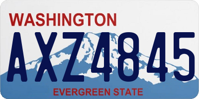 WA license plate AXZ4845