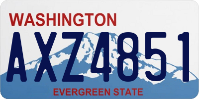 WA license plate AXZ4851