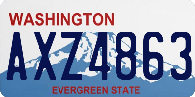 WA license plate AXZ4863