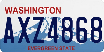 WA license plate AXZ4868