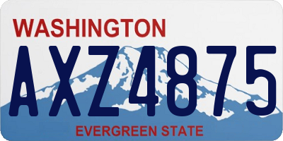 WA license plate AXZ4875