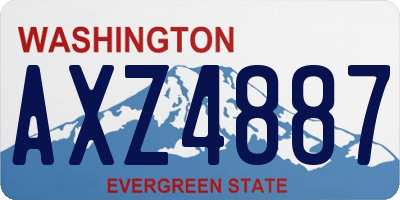 WA license plate AXZ4887