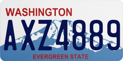 WA license plate AXZ4889