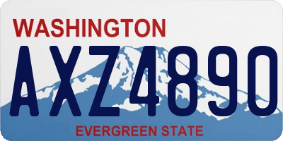 WA license plate AXZ4890