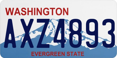 WA license plate AXZ4893
