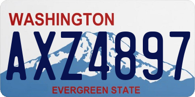 WA license plate AXZ4897