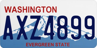 WA license plate AXZ4899