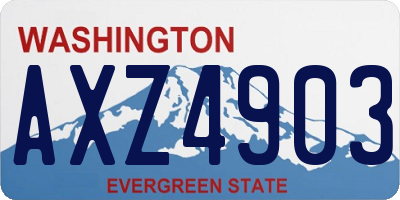 WA license plate AXZ4903