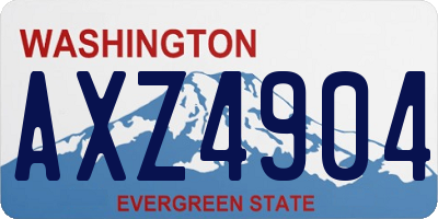 WA license plate AXZ4904