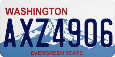 WA license plate AXZ4906