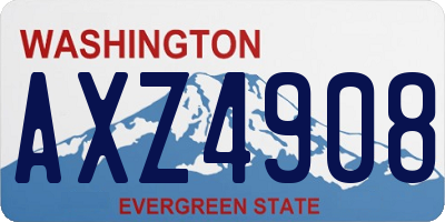 WA license plate AXZ4908