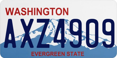 WA license plate AXZ4909