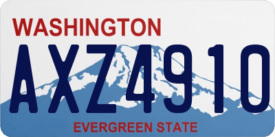 WA license plate AXZ4910