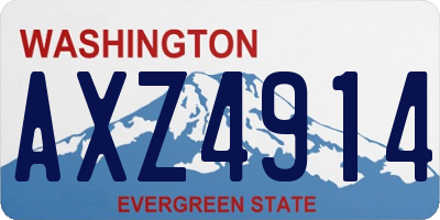 WA license plate AXZ4914
