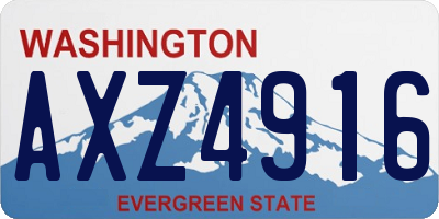 WA license plate AXZ4916