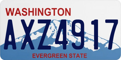 WA license plate AXZ4917