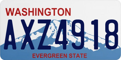 WA license plate AXZ4918