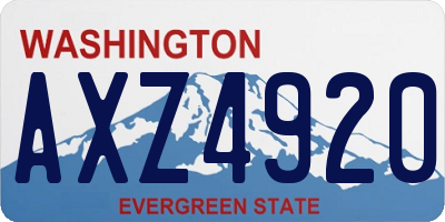 WA license plate AXZ4920