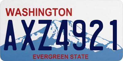 WA license plate AXZ4921