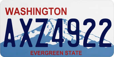 WA license plate AXZ4922