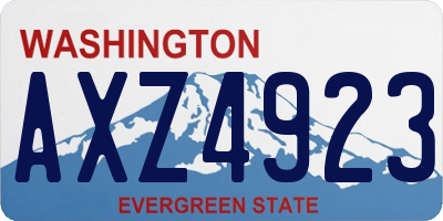 WA license plate AXZ4923