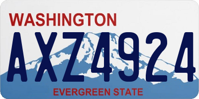 WA license plate AXZ4924