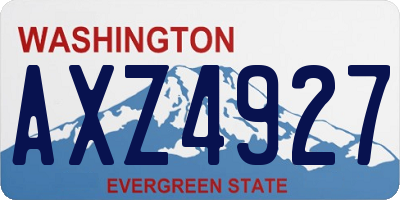 WA license plate AXZ4927