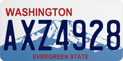 WA license plate AXZ4928