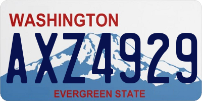 WA license plate AXZ4929