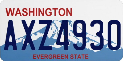 WA license plate AXZ4930