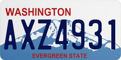 WA license plate AXZ4931