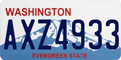 WA license plate AXZ4933