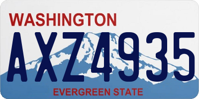 WA license plate AXZ4935