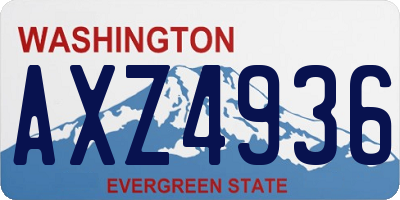 WA license plate AXZ4936