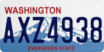 WA license plate AXZ4938