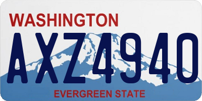 WA license plate AXZ4940
