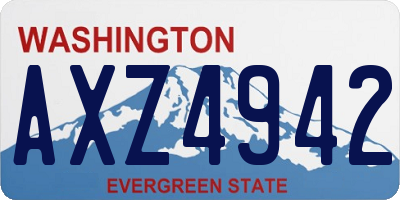 WA license plate AXZ4942