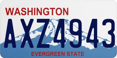 WA license plate AXZ4943