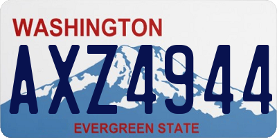 WA license plate AXZ4944