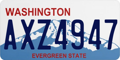 WA license plate AXZ4947