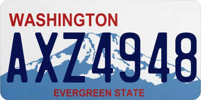 WA license plate AXZ4948