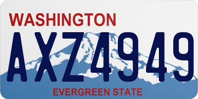 WA license plate AXZ4949
