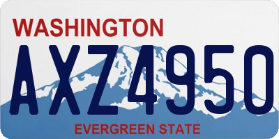 WA license plate AXZ4950