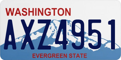 WA license plate AXZ4951