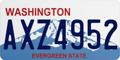 WA license plate AXZ4952