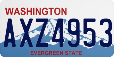 WA license plate AXZ4953