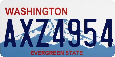 WA license plate AXZ4954