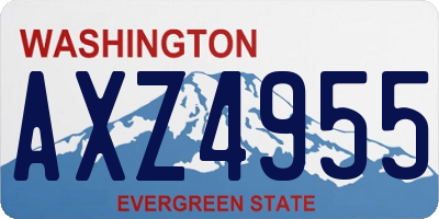WA license plate AXZ4955