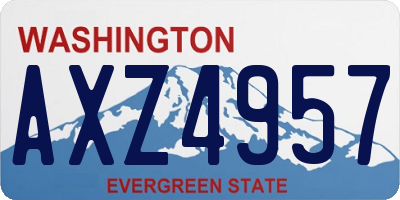 WA license plate AXZ4957