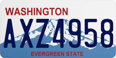 WA license plate AXZ4958